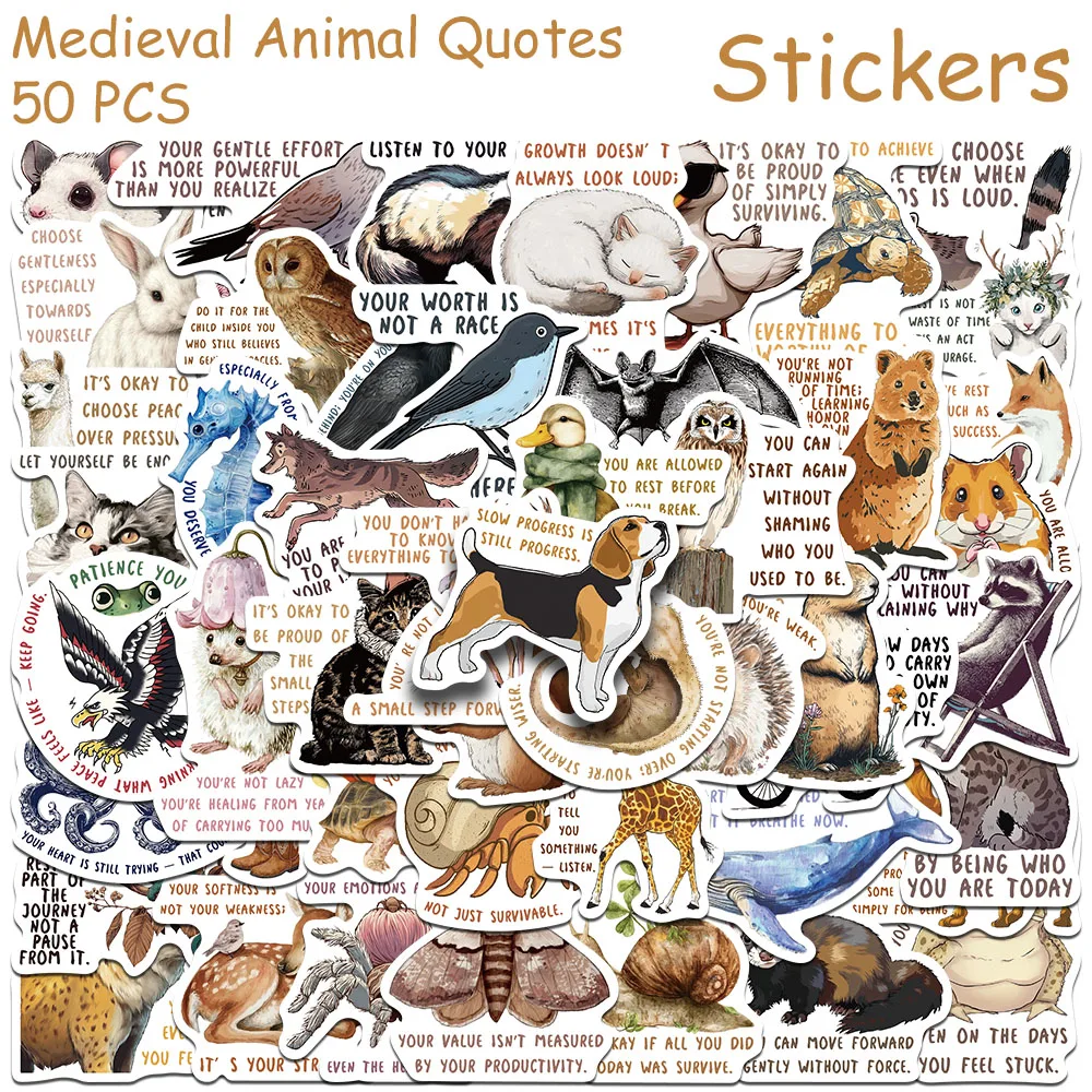 50pcs Medieval Animal Quotes Camel Stickers Decals For Laptop Notebook Refrigerator Skateboard DIY Graffiti Aesthetic Stickers
50pcs Medieval Animal Quotes Camel Stickers Decals For Laptop Notebook Refrigerator Skateboard DIY Graffiti Aesthetic Stickers