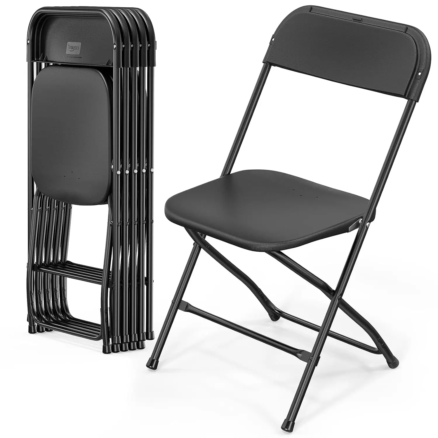 6 Pack Black Plastic Folding Chair, Indoor Outdoor Portable Stackable Commercial Seat with Steel Frame 350lb. Capacity, Custom
6 Pack Black Plastic Folding Chair, Indoor Outdoor Portable Stackable Commercial Seat with Steel Frame 350lb. Capacity, Custom