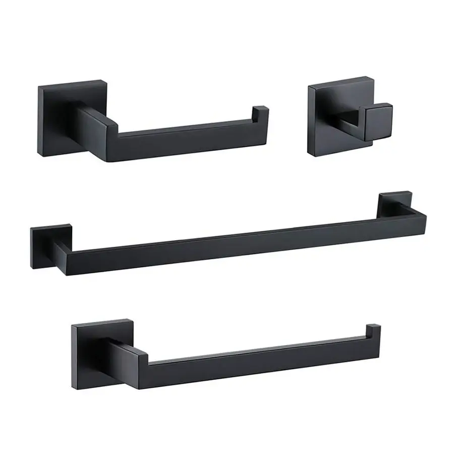 4Piece Bathroom Hardware Set Black Towel Bar Set Stainless Steel Towel Bar Hand Towel Holder Toilet Paper Holder Towel Hooks Wal
4Piece Bathroom Hardware Set Black Towel Bar Set Stainless Steel Towel Bar Hand Towel Holder Toilet Paper Holder Towel Hooks Wal
