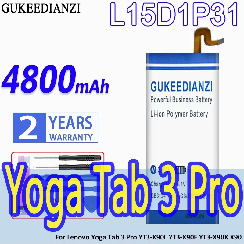 High Capacity GUKEEDIANZI Battery L15D1P31 4800mAh For Lenovo Yoga Tab 3 Pro YT3-X90L YT3-X90F YT3-X90X X90 Tablet Batteries
High Capacity GUKEEDIANZI Battery L15D1P31 4800mAh For Lenovo Yoga Tab 3 Pro YT3-X90L YT3-X90F YT3-X90X X90 Tablet Batteries