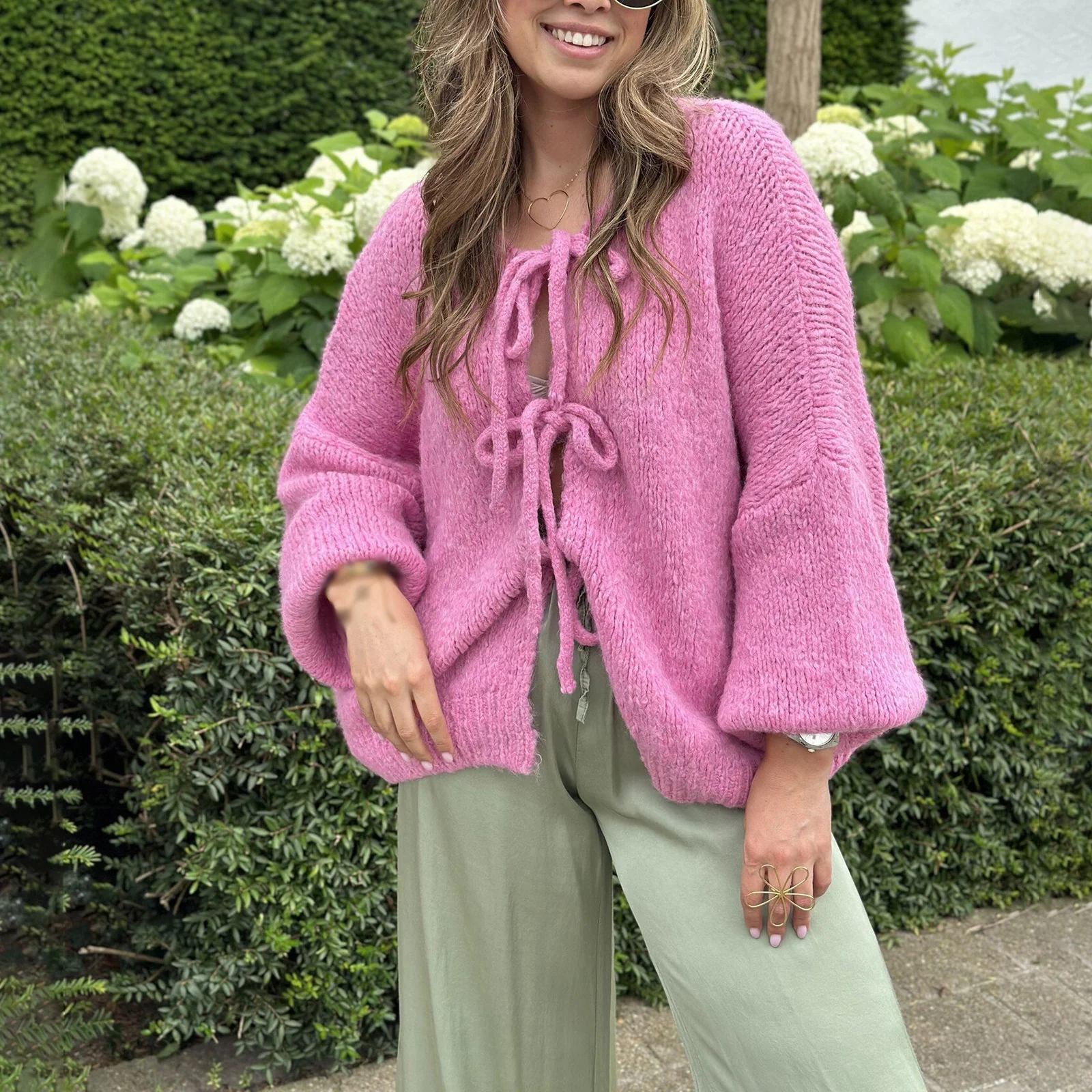 Women Knit Cardigan Long Sleeve Tie-up Solid Fall Casual Jacket Sweater Streetwear
Women Knit Cardigan Long Sleeve Tie-up Solid Fall Casual Jacket Sweater Streetwear