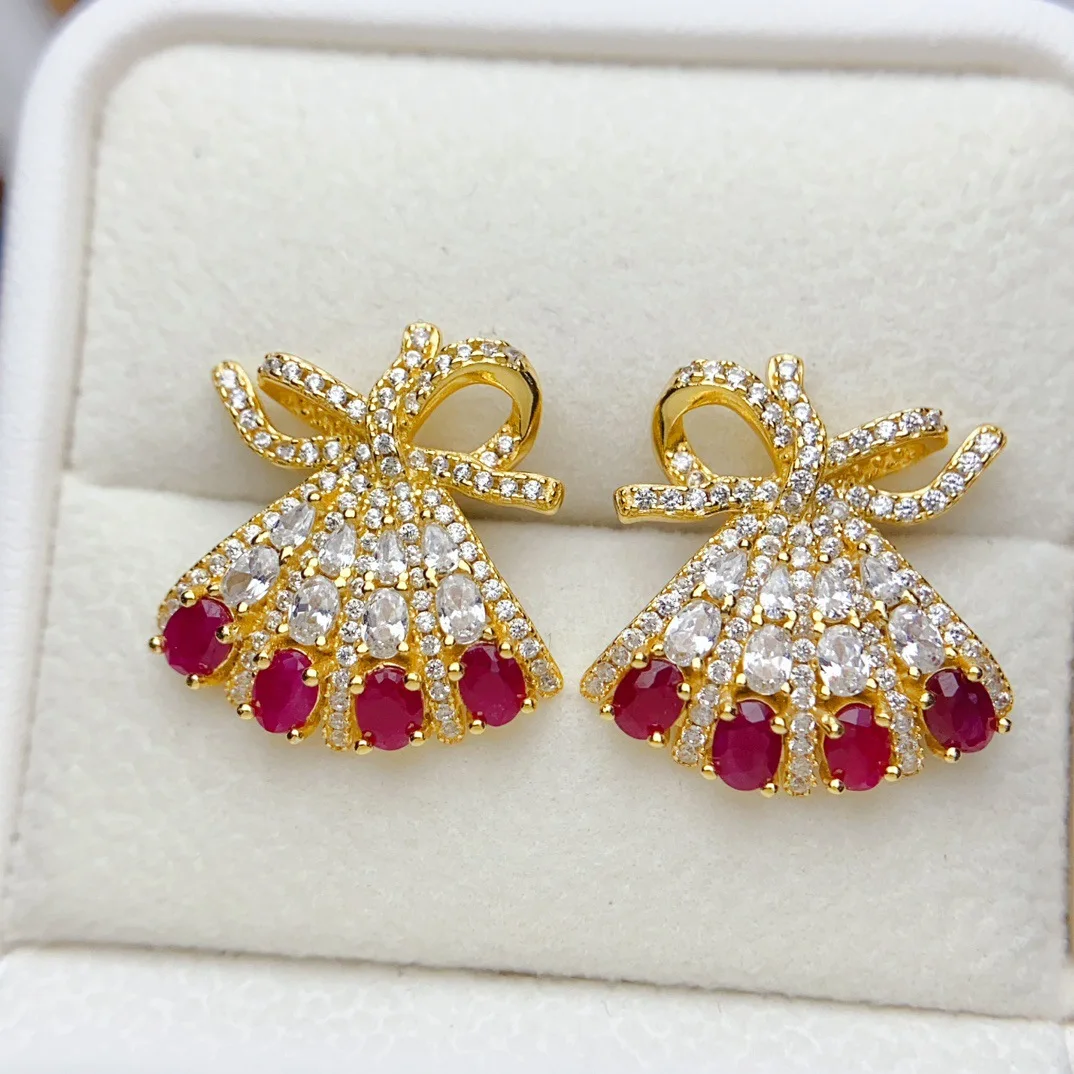 3*4mm Natural Ruby Earrings, S925 Silver Unique Luxury Studs, Elegant Red Jewelry Gift
3*4mm Natural Ruby Earrings, S925 Silver Unique Luxury Studs, Elegant Red Jewelry Gift