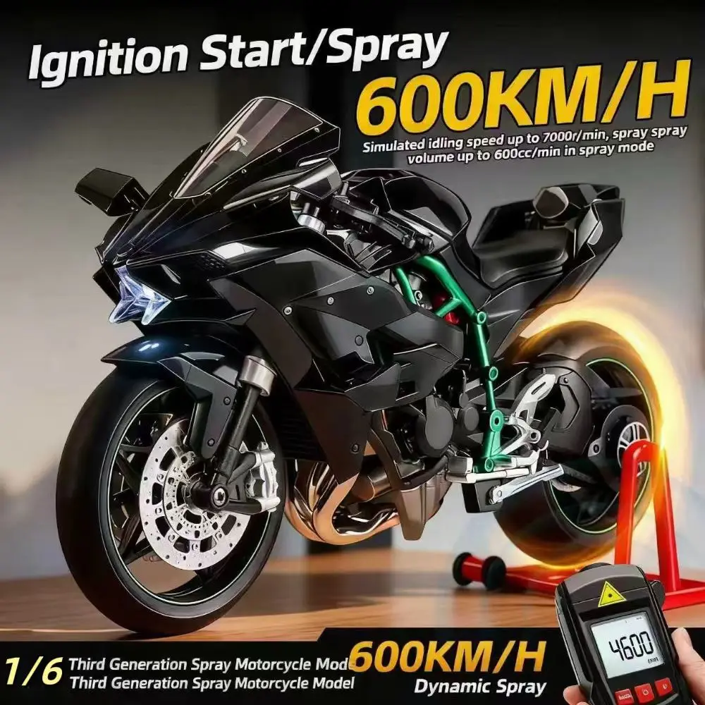 FOR Kawasaki H2R 1:6 With Spray Effect Alloy Motorbike Model Diecast Metal MotorcycleSound&Light Children Toy Car Vehicles Gifts
FOR Kawasaki H2R 1:6 With Spray Effect Alloy Motorbike Model Diecast Metal MotorcycleSound&Light Children Toy Car Vehicles Gifts