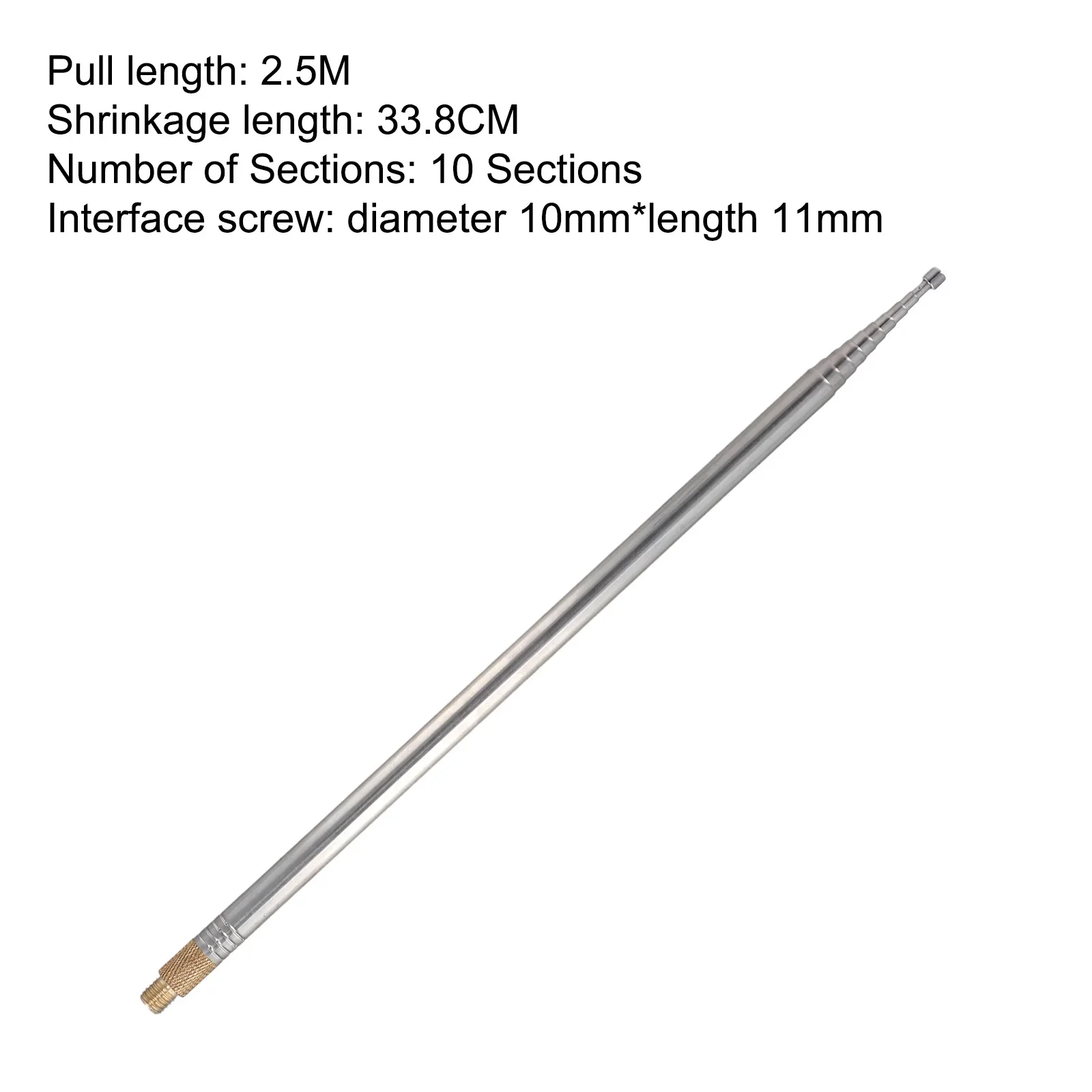 Easy To Install Portable Short Wave Antenna Telescopic Antenna Elements Pull Open Length 2.5M Contracted Length 33.8CM
Easy To Install Portable Short Wave Antenna Telescopic Antenna Elements Pull Open Length 2.5M Contracted Length 33.8CM