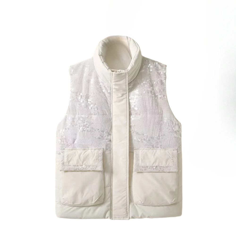 Quilted Sequined Women's Warm Vest Jackets Casual Loose Waistcoat Korea Fashion Sleeveless Padded Jacket Women Top New Outerwear
Quilted Sequined Women's Warm Vest Jackets Casual Loose Waistcoat Korea Fashion Sleeveless Padded Jacket Women Top New Outerwear