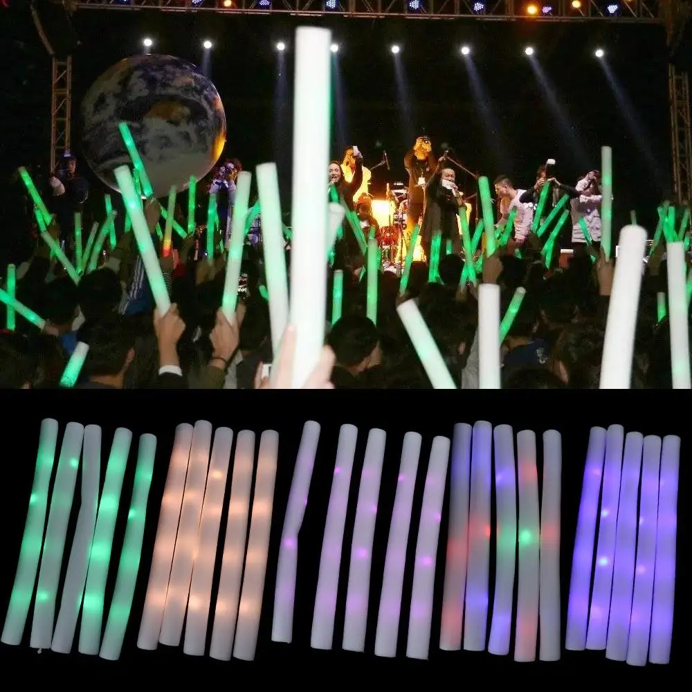 5PCS Dark Light LED Foam Sticks RGB Foam Light Lightweight Cheer Tube Eye-catching 3rd Gear LED Glow Sticks Singles Parties
5PCS Dark Light LED Foam Sticks RGB Foam Light Lightweight Cheer Tube Eye-catching 3rd Gear LED Glow Sticks Singles Parties