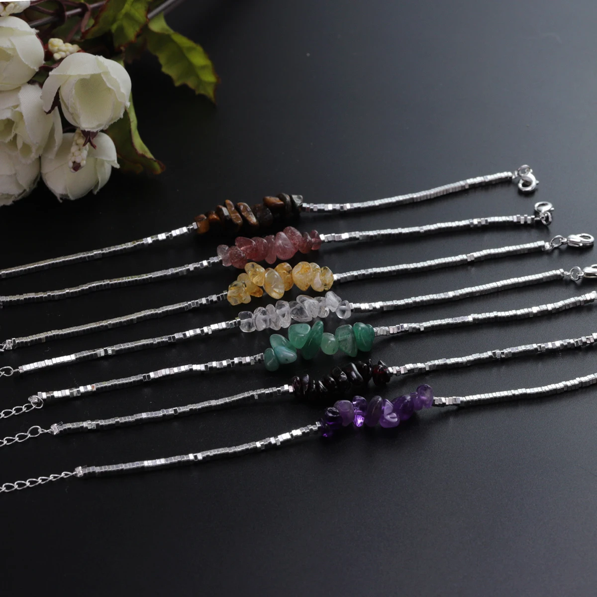100% 925 Sterling Silver Natural Crystal Tiger's Eye DIY Beads Irregular Geometric Elastic Bracelet For Women Birthday Gift
100% 925 Sterling Silver Natural Crystal Tiger's Eye DIY Beads Irregular Geometric Elastic Bracelet For Women Birthday Gift