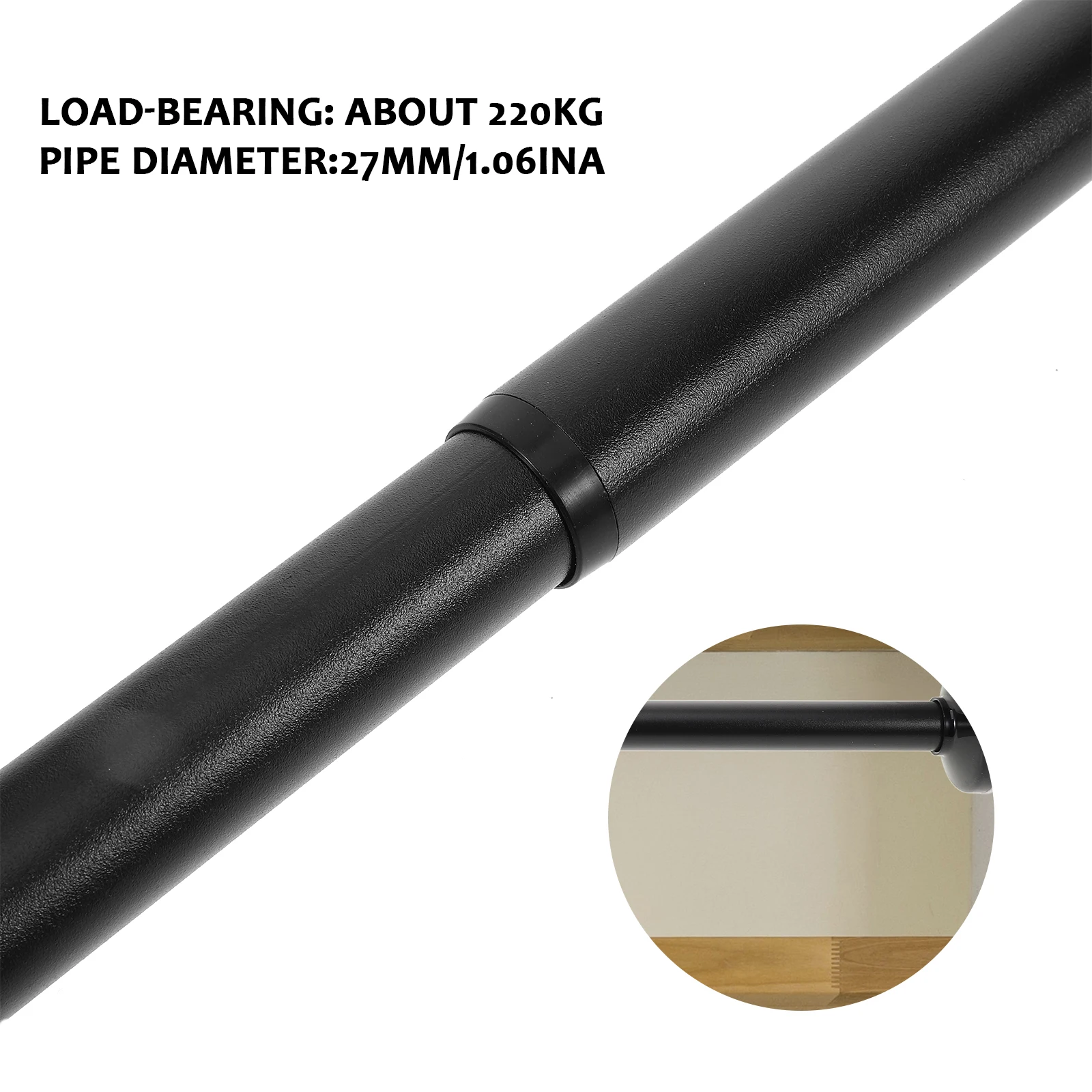 Curtain Rod Thickened Roman Pole Closet Support No Drill Adjustable Extending Clothes Drying Rod Black 27mm 0.5 0.7m Heavy
Curtain Rod Thickened Roman Pole Closet Support No Drill Adjustable Extending Clothes Drying Rod Black 27mm 0.5 0.7m Heavy