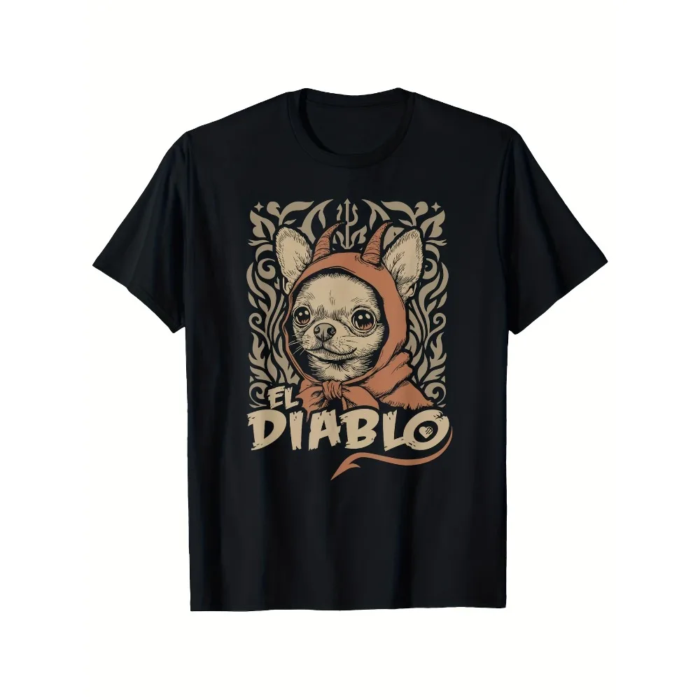 Men's Funny Chihuahua El Diablo Vintage Devil Dog T-Shirt - Heavyweight 180gsm Cotton Tee with Red Hoodie Devil Graphic - Soft
Men's Funny Chihuahua El Diablo Vintage Devil Dog T-Shirt - Heavyweight 180gsm Cotton Tee with Red Hoodie Devil Graphic - Soft