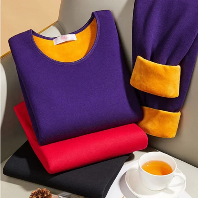 Women's Thermal Underwear Set Cotton Thickened Plus Size Bottomed Warm Shirt Autumn Winter Clothes Trousers Long Johns For Women
Women's Thermal Underwear Set Cotton Thickened Plus Size Bottomed Warm Shirt Autumn Winter Clothes Trousers Long Johns For Women
