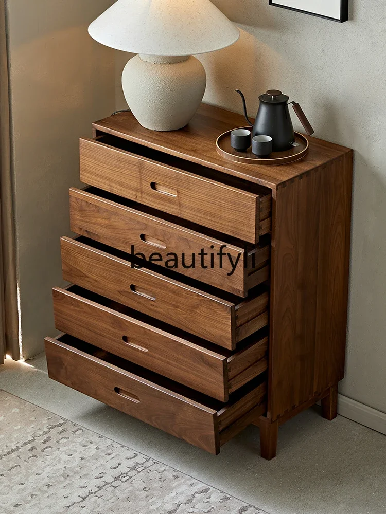 All solid wood chest of drawers North American black walnut bedroom, Nordic simple home storage drawer locker2936
All solid wood chest of drawers North American black walnut bedroom, Nordic simple home storage drawer locker2936