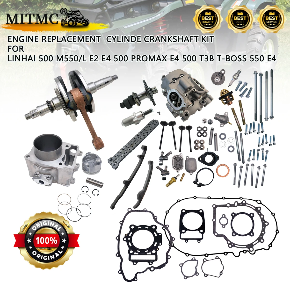 Engine Replacement Cylinde Crankshaft Kit For Linhai 500 E2 E4 T3b EFI 500 PROMAX M550 M550L T-BOSS 550 E4 35121 35119 35096
Engine Replacement Cylinde Crankshaft Kit For Linhai 500 E2 E4 T3b EFI 500 PROMAX M550 M550L T-BOSS 550 E4 35121 35119 35096