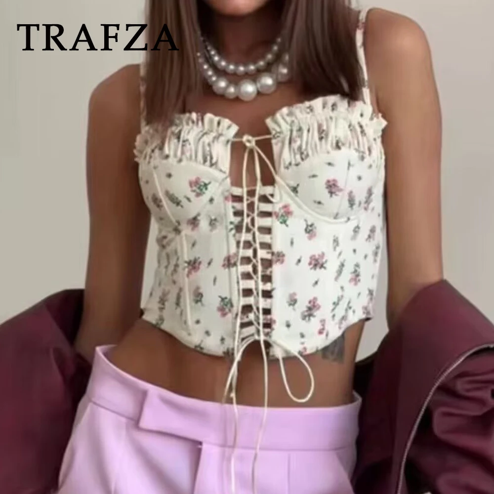 TRAFZA Шикарные сексуальные женские топы на бретельках на шнуровке без бретелек Вечерние топы Мода 2023 Лето High Street Y2K Полые короткие топы
TRAFZA Шикарные сексуальные женские топы на бретельках на шнуровке без бретелек Вечерние топы Мода 2023 Лето High Street Y2K Полые короткие топы