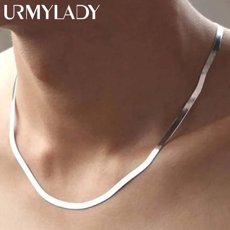 URMYLADY 925 Sterling Silver fine 4MM Blade Chain Necklace for Women Men Luxury wedding party Jewelry Holiday gifts
URMYLADY 925 Sterling Silver fine 4MM Blade Chain Necklace for Women Men Luxury wedding party Jewelry Holiday gifts