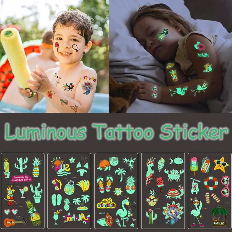 10pcs Luminous Hawaiian Tattoo Stickers Glow In The Dark Summer Beach Party Stickers Tropical Luau Birthday Supplies Kids Toys
10pcs Luminous Hawaiian Tattoo Stickers Glow In The Dark Summer Beach Party Stickers Tropical Luau Birthday Supplies Kids Toys
