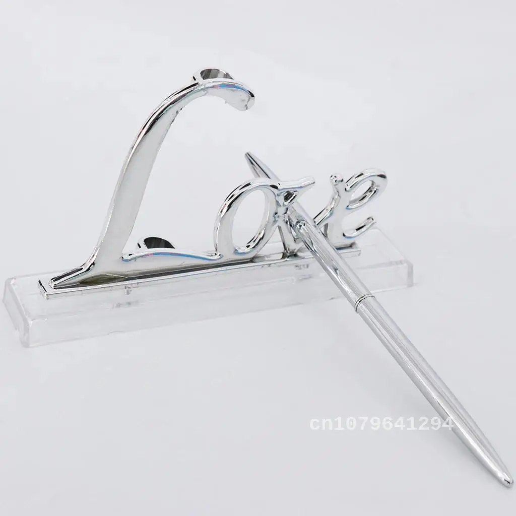 Silver Wedding Reception Party Guest Book Signing Pen with Love Sign Pen Stand Table Decor
Silver Wedding Reception Party Guest Book Signing Pen with Love Sign Pen Stand Table Decor