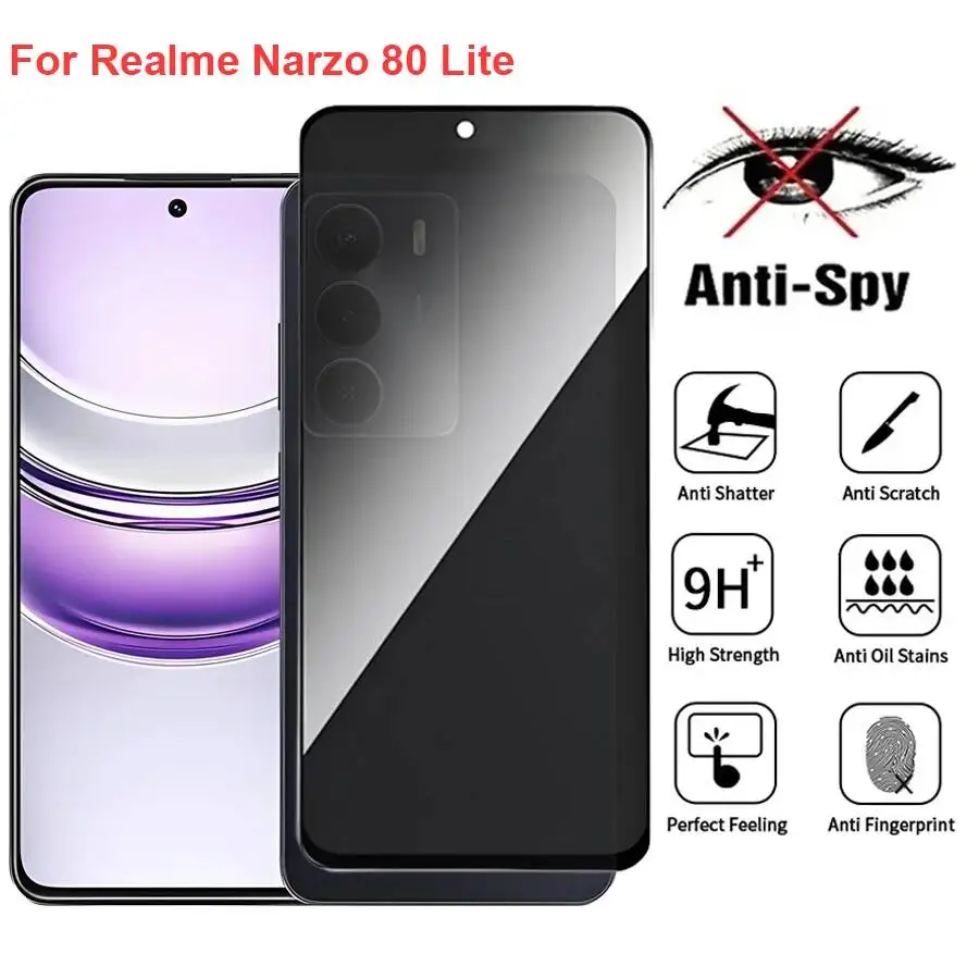 Narzo 80 Anti Spy Privacy Tempered Glass Screen Protector Compatible For Realme Narzo80 Lite 5G Phone Film
Narzo 80 Anti Spy Privacy Tempered Glass Screen Protector Compatible For Realme Narzo80 Lite 5G Phone Film