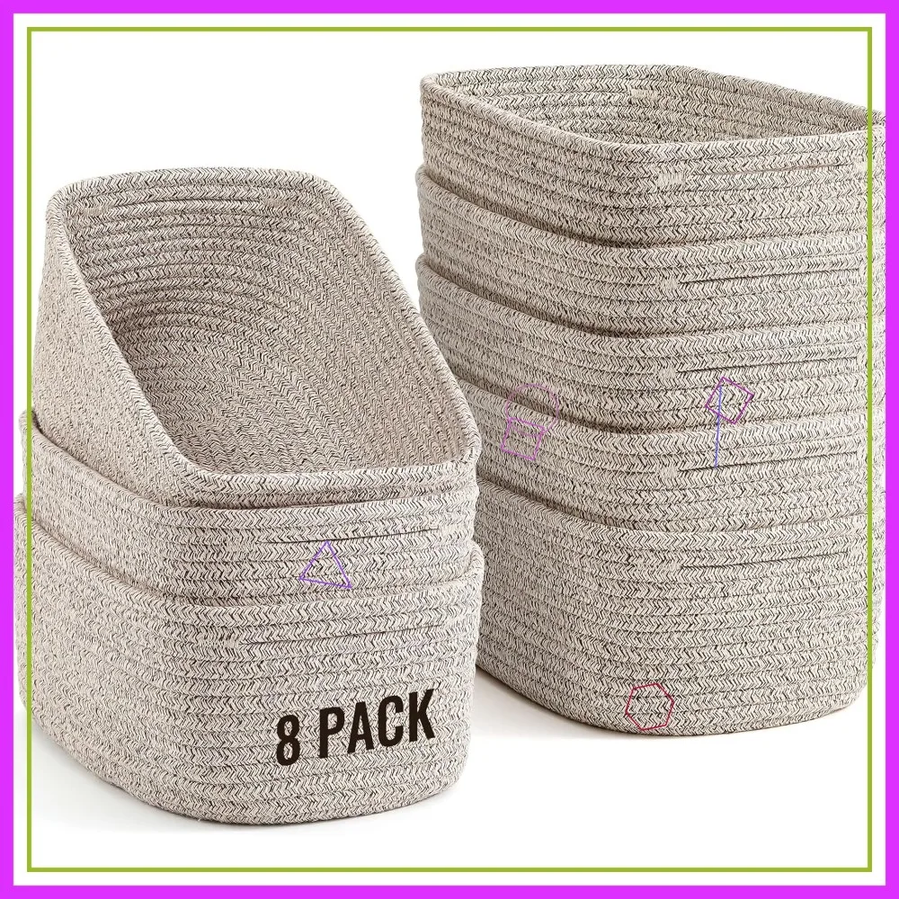 Набор из 8 плетеных корзин для хранения вещей в ванной, шкафу, на полках - коричневые, 11,5x7,5x4,7 дюймов
Набор из 8 плетеных корзин для хранения вещей в ванной, шкафу, на полках - коричневые, 11,5x7,5x4,7 дюймов