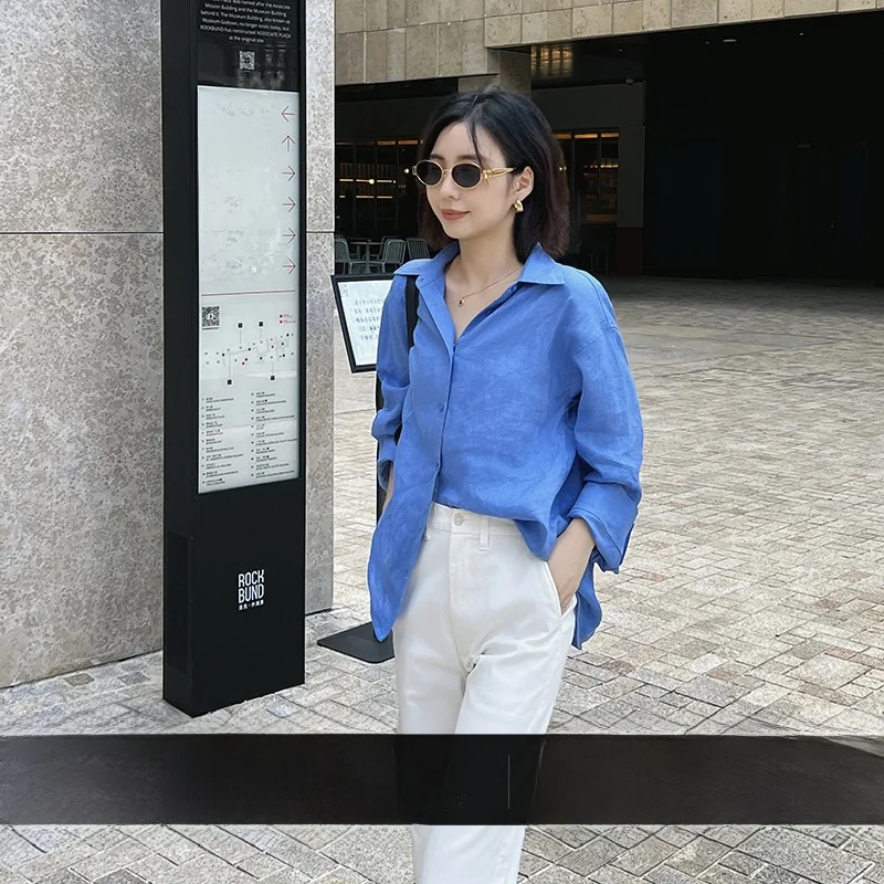 Premium Linen Shirt Women Loose Long Sleeve Comfortable Breathable Slimming Blue Casual Top for All Seasons Fashionable
Premium Linen Shirt Women Loose Long Sleeve Comfortable Breathable Slimming Blue Casual Top for All Seasons Fashionable