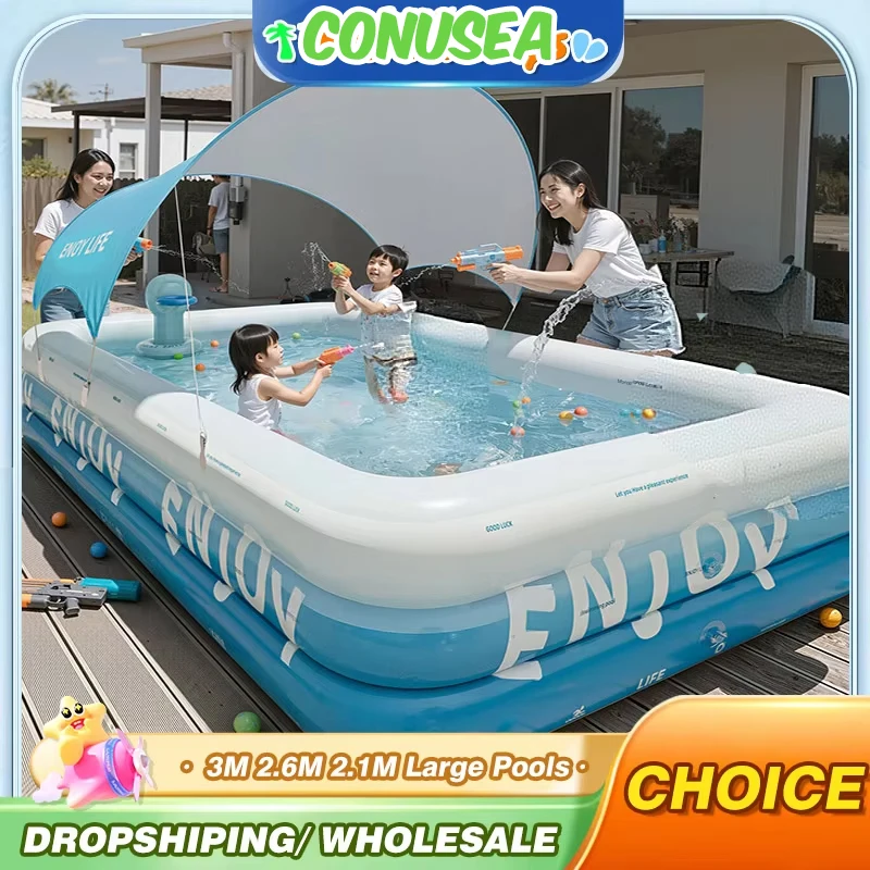 3/2.6/2.1M Large Family Pools Swimming Pool with Canopy Children's Outdoor Inflatable Pools Removable Water Play Toys for Kids
3/2.6/2.1M Large Family Pools Swimming Pool with Canopy Children's Outdoor Inflatable Pools Removable Water Play Toys for Kids