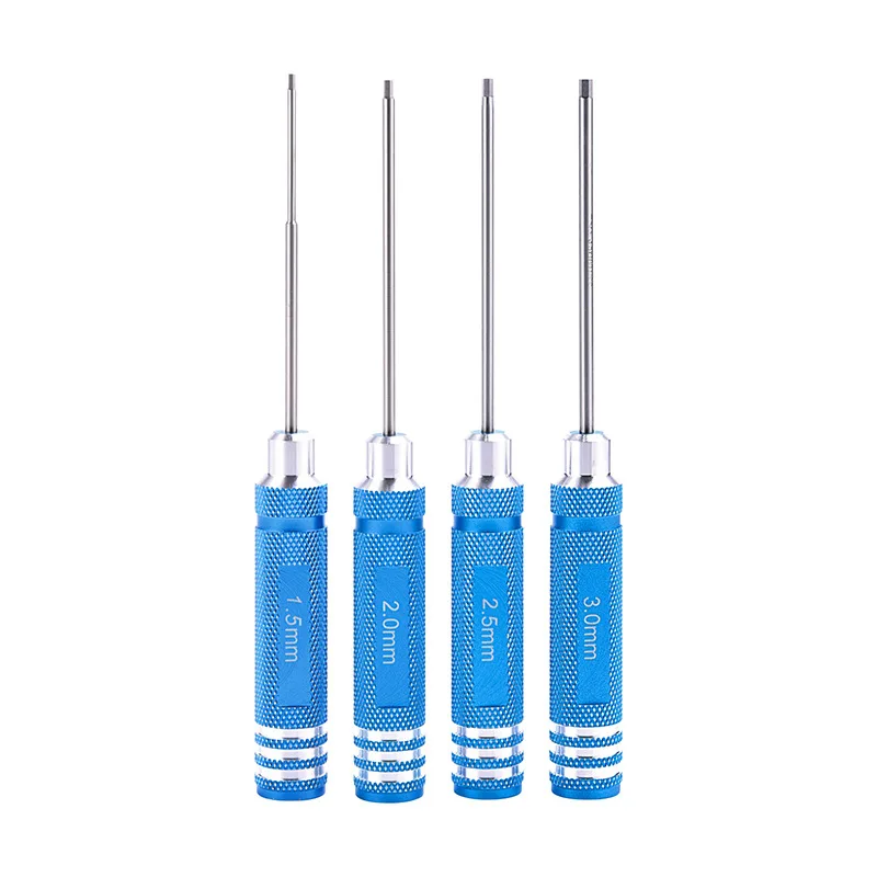 Allen Wrench Screwdriver Set Hex Screwdriver Set for RC Tools (1.5mm, 2.0mm, 2.5mm, 3.0mm)
Allen Wrench Screwdriver Set Hex Screwdriver Set for RC Tools (1.5mm, 2.0mm, 2.5mm, 3.0mm)