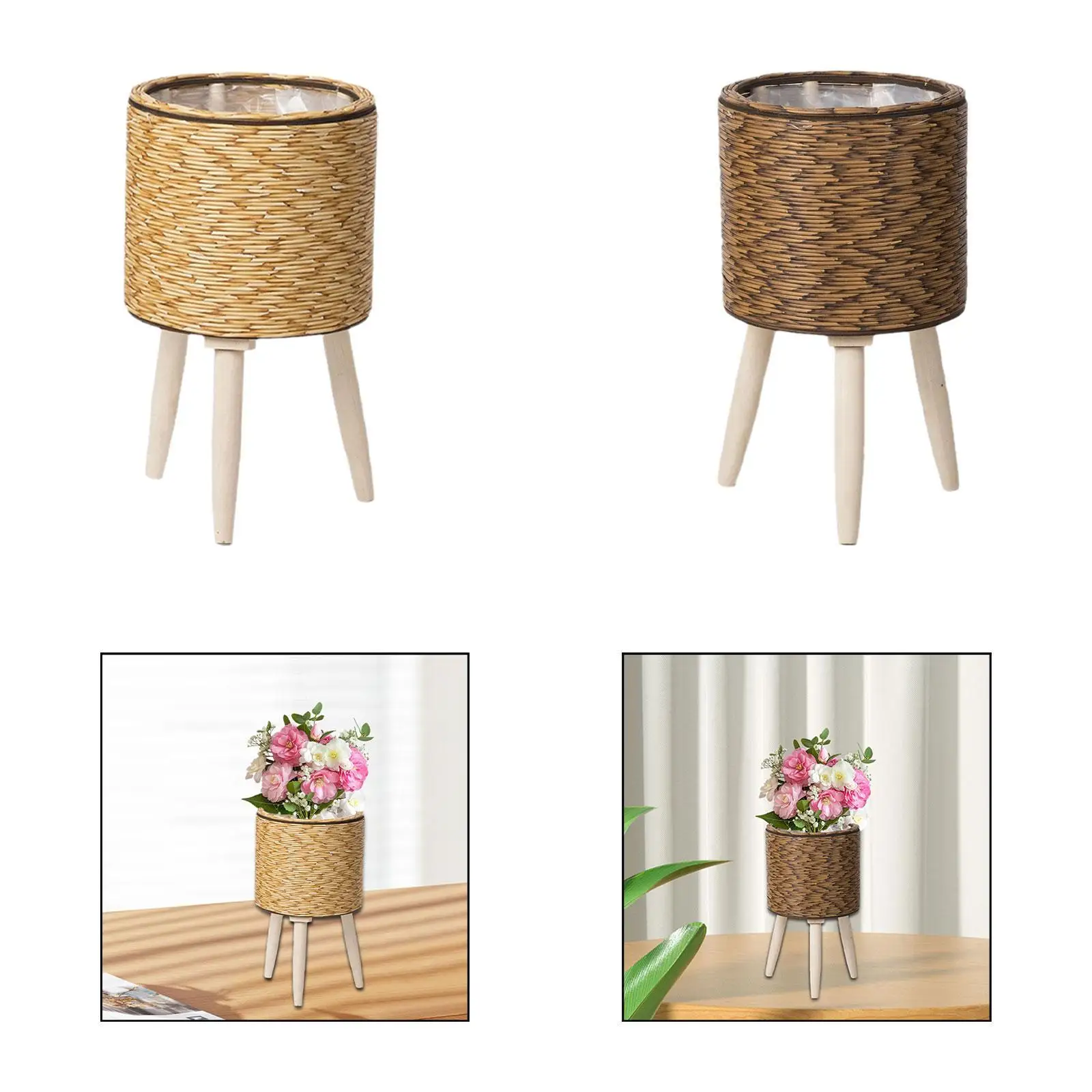 Woven Basket for Plant with Legs Plant Pot Modern Flower Pot with Wooden Standing Legs for Hotel Dining Room Dorm Decorations
Woven Basket for Plant with Legs Plant Pot Modern Flower Pot with Wooden Standing Legs for Hotel Dining Room Dorm Decorations
