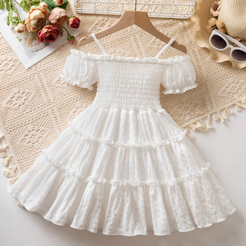 Korean Version Solid Color Bubble Sleeve Suspender Princess Dress for Girls' Birthday Party Stage Costumes Summer New
Korean Version Solid Color Bubble Sleeve Suspender Princess Dress for Girls' Birthday Party Stage Costumes Summer New