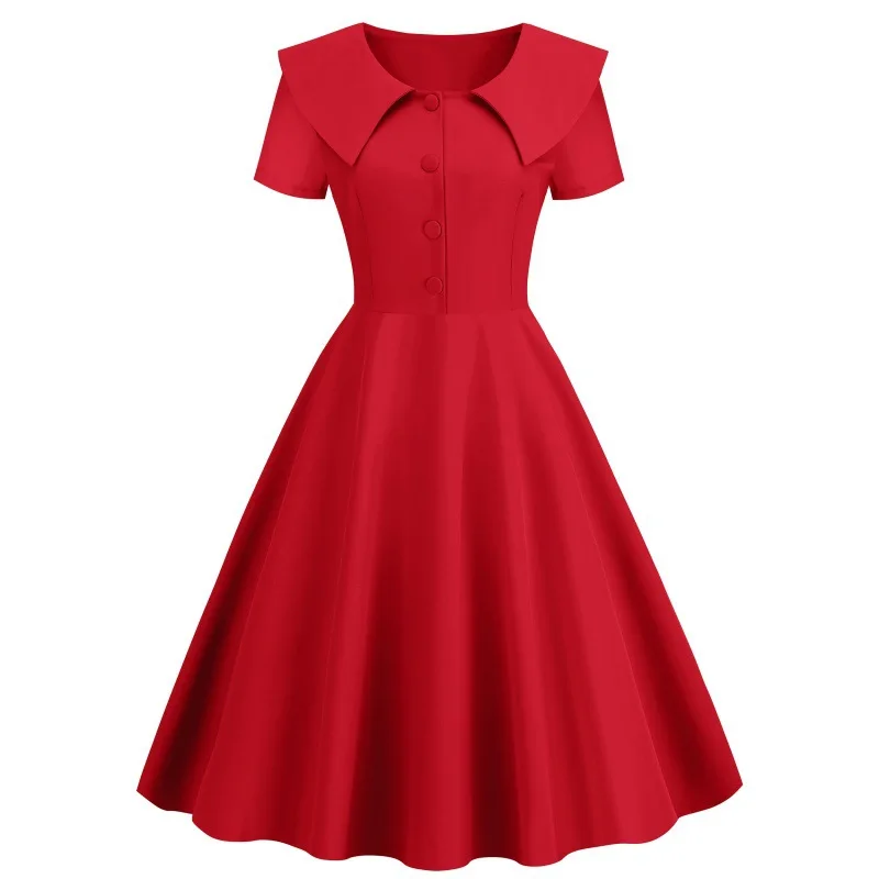 2025 Summer New Simple Solid Color Women Party Dress Fashion Collar Single Breasted Female Casual Big Swing Dresses
2025 Summer New Simple Solid Color Women Party Dress Fashion Collar Single Breasted Female Casual Big Swing Dresses