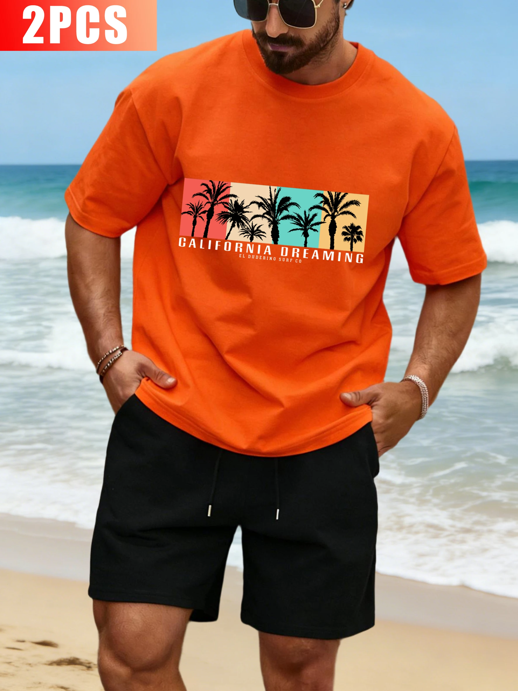 California Ocean Beach Design T Shirt Suit For Men Summer Cotton Clothing Fashion Drawstring Shorts Retro Loose Unisex Tee
California Ocean Beach Design T Shirt Suit For Men Summer Cotton Clothing Fashion Drawstring Shorts Retro Loose Unisex Tee