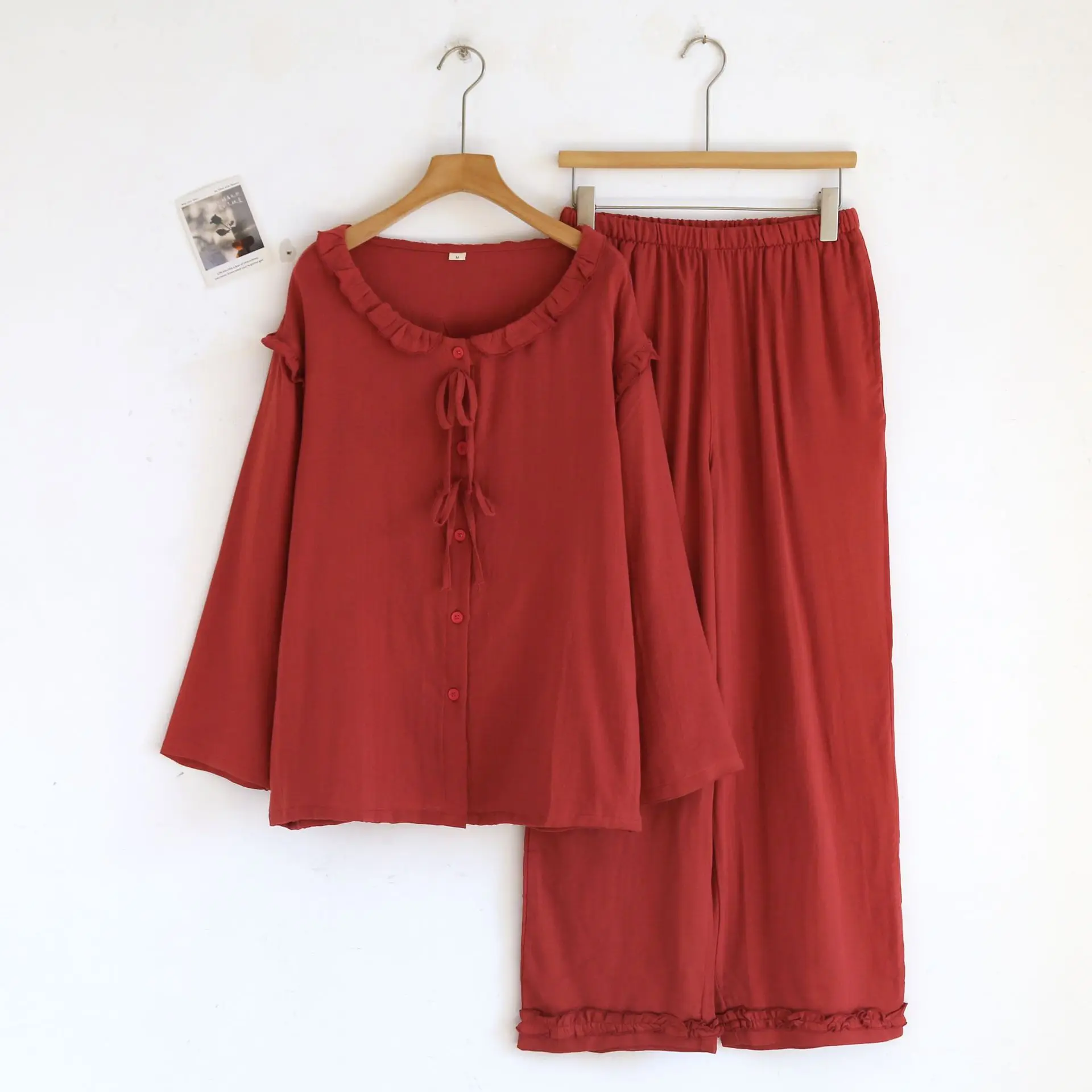 Брюки с длинными рукавами, пижамный комплект из двух предметов, женский пижамный комплект, весенне-осенний домашний костюм из 100% хлопка, домашняя одежда, пижама
Брюки с длинными рукавами, пижамный комплект из двух предметов, женский пижамный комплект, весенне-осенний домашний костюм из 100% хлопка, домашняя одежда, пижама