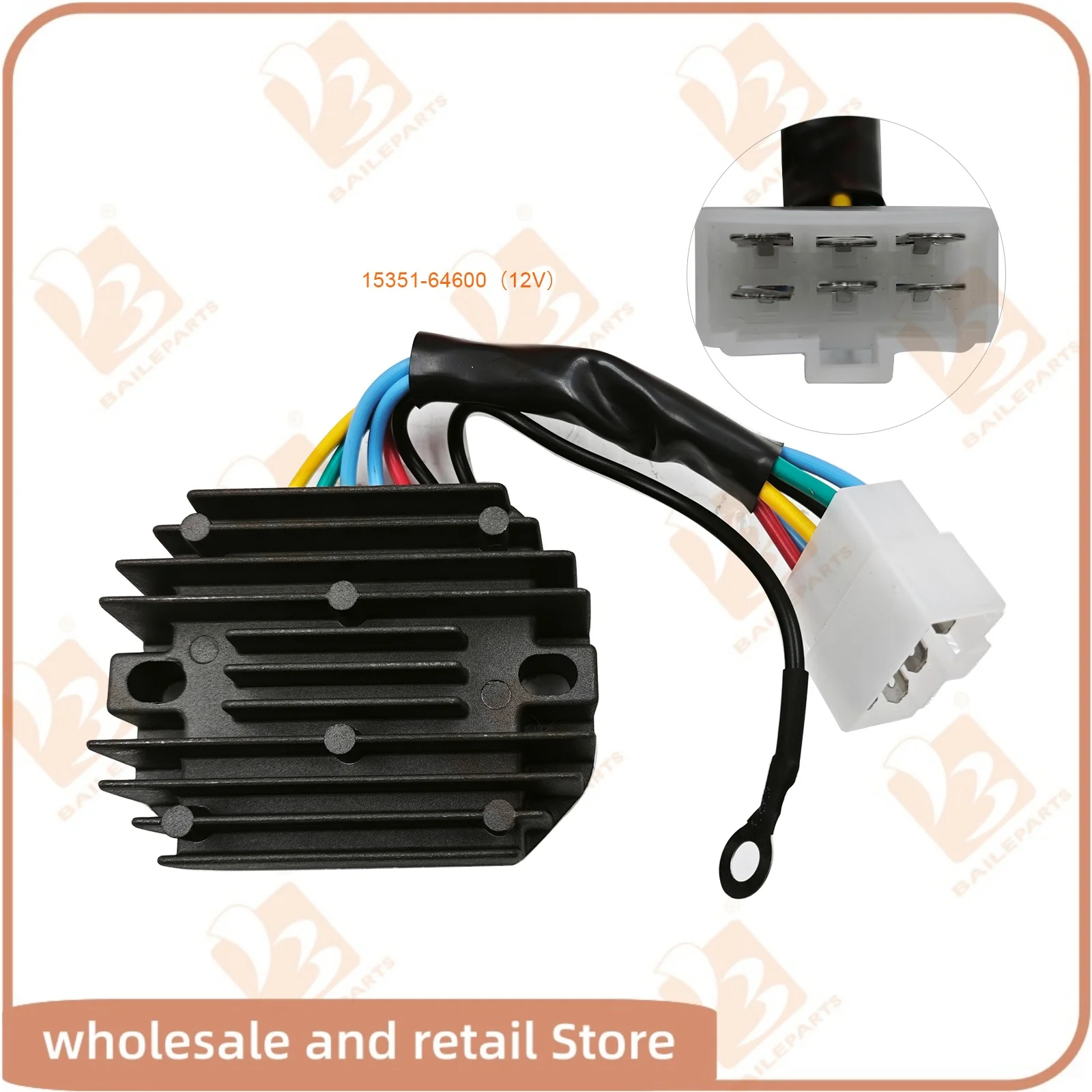 15351-64600 Voltage Regulator Rectifier 12V For Kubota & Grasshopper 1535164600 RS5101 RS5155 Engine Spare Parts
15351-64600 Voltage Regulator Rectifier 12V For Kubota & Grasshopper 1535164600 RS5101 RS5155 Engine Spare Parts