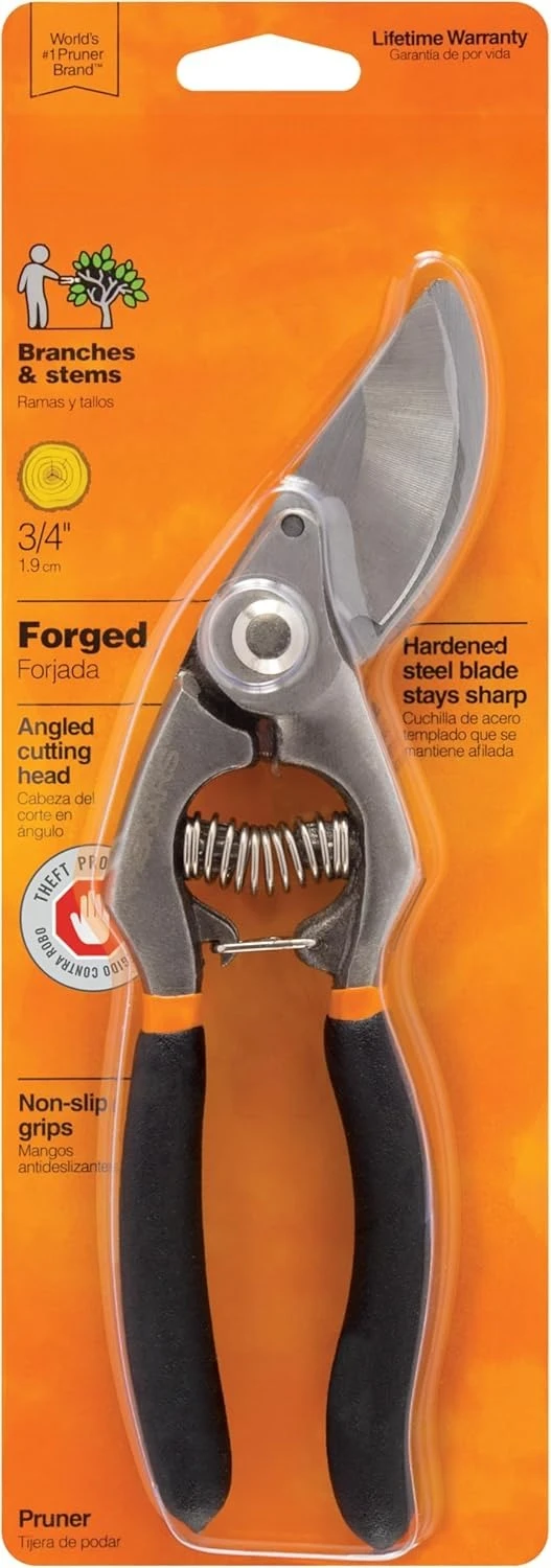 Forged Steel Bypass Pruner, 3/4" Cut Capacity, Ergonomic Non-Slip Grip, Lifetime Warranty, 375 Years Quality
Forged Steel Bypass Pruner, 3/4" Cut Capacity, Ergonomic Non-Slip Grip, Lifetime Warranty, 375 Years Quality