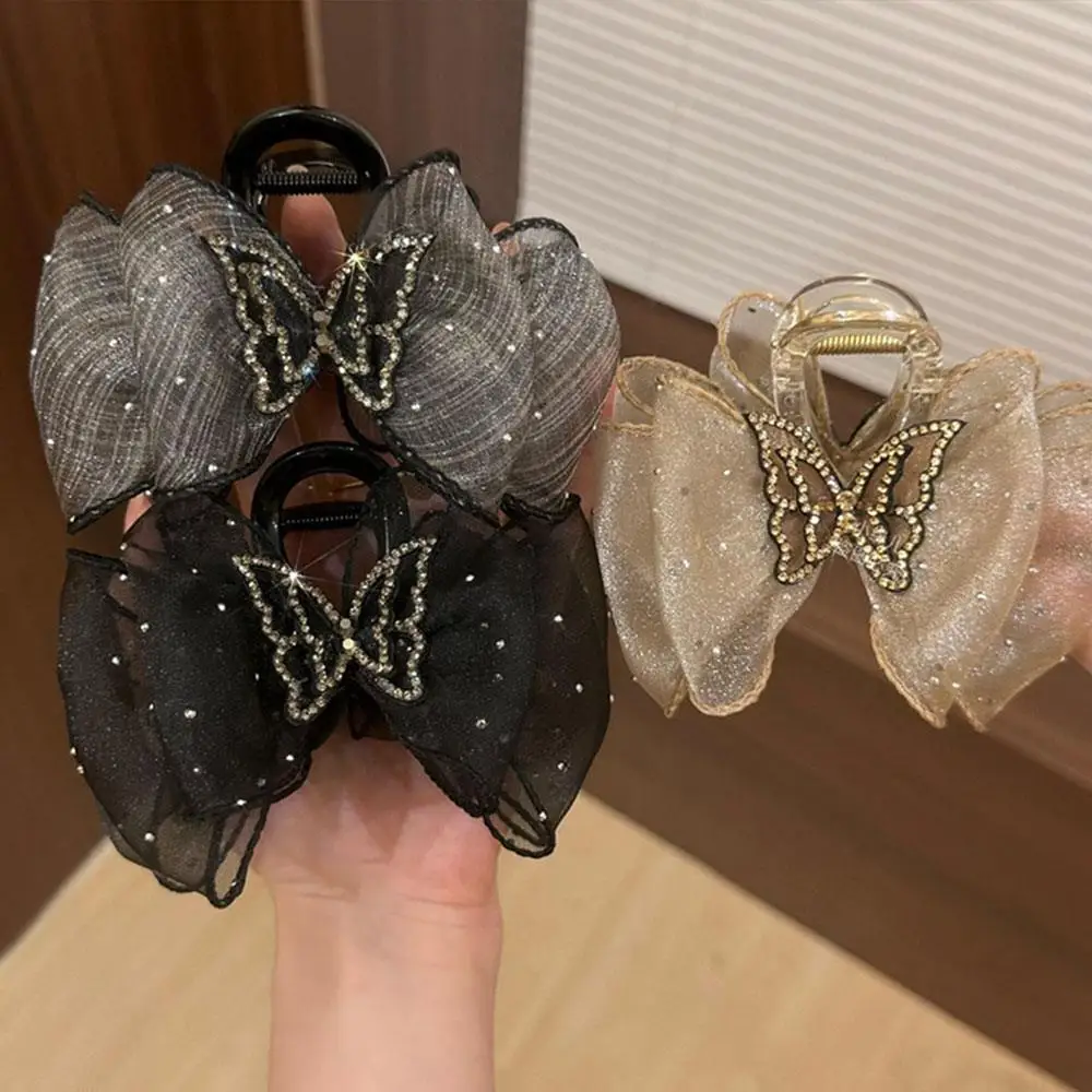 Заколка для волос с блестящим бантом, полный алмазный коготь для волос в форме бабочки, двухслойная сетка в виде бабочки, заколка с пузырьковым когтем, шикарные аксессуары для волос «сделай сам» 
Заколка для волос с блестящим бантом, полный алмазный коготь для волос в форме бабочки, двухслойная сетка в виде бабочки, заколка с пузырьковым когтем, шикарные аксессуары для волос «сделай сам»
