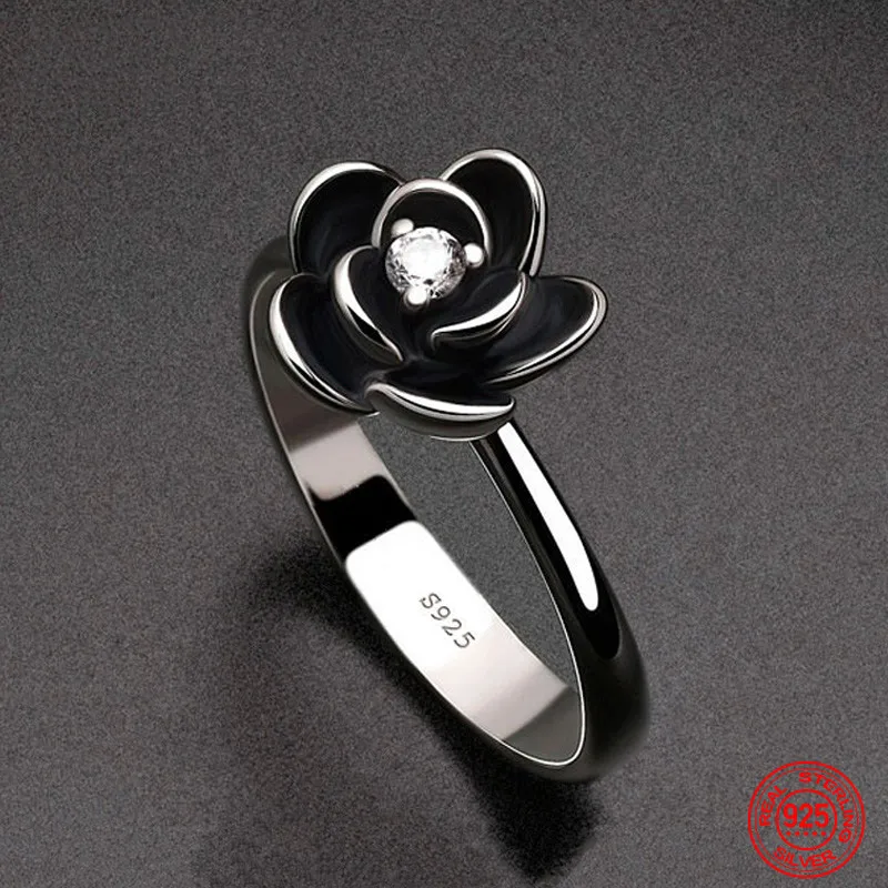 925 Sterling Silver Charm Black Rose Flower Zircon Ring For Women Fashion Party Jewelry Gift Wholesale
925 Sterling Silver Charm Black Rose Flower Zircon Ring For Women Fashion Party Jewelry Gift Wholesale