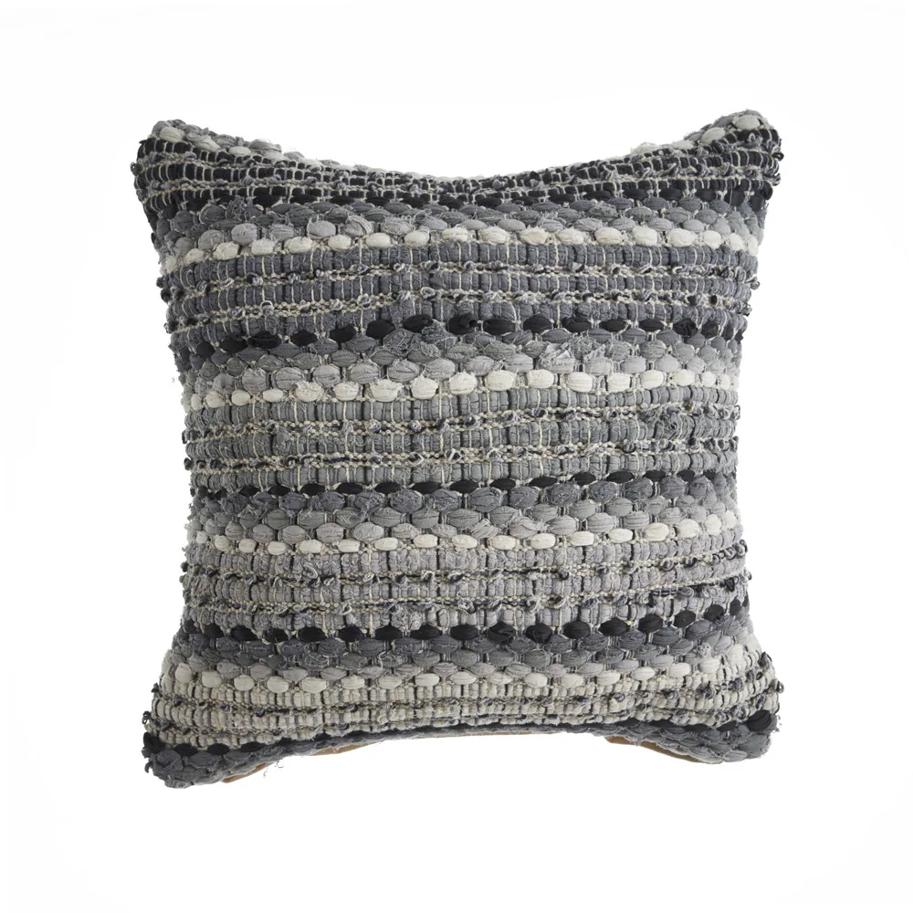 Drew 18 inch by 18 inch black gray striped cotton blend decorative throw pillow for adults
Drew 18 inch by 18 inch black gray striped cotton blend decorative throw pillow for adults