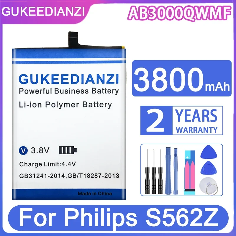 

GUKEEDIANZI Replacement Battery AB3000QWMF 3800mAh For Philips S562Z Mobile Phone Batteries