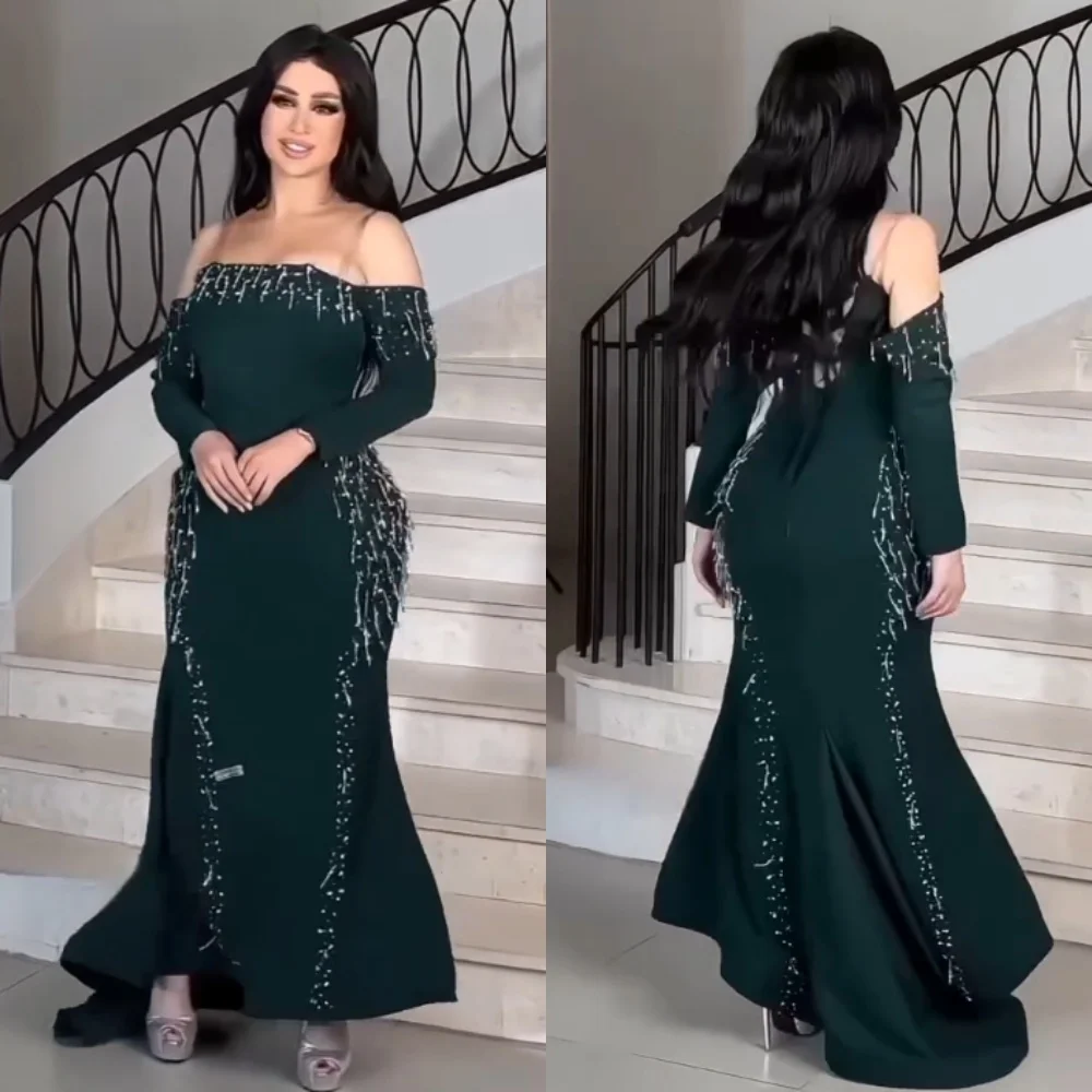 Customized Fashion Jersey Sequined Trumpet Sheer Straps Midi Dresses Bespoke Occasion Modern Style Elegant
Customized Fashion Jersey Sequined Trumpet Sheer Straps Midi Dresses Bespoke Occasion Modern Style Elegant