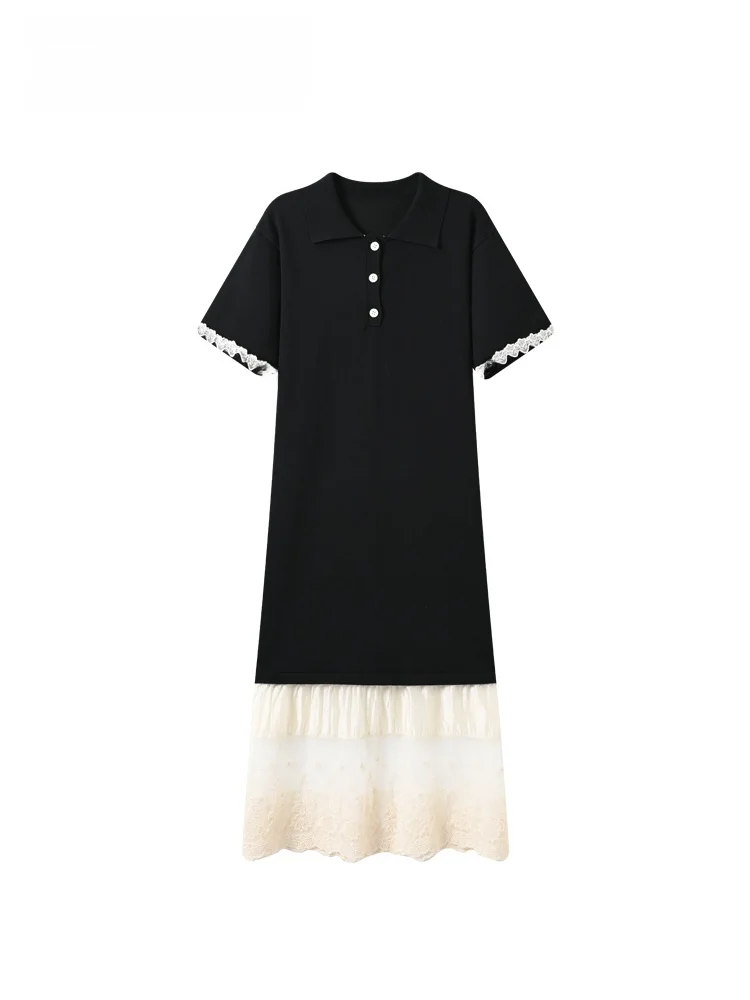 plus Size Lace Trim Short Sleeve Dress Women Summer New Style Casual Knitted Straight Cut Long Dress City Walk Polyester Fiber
plus Size Lace Trim Short Sleeve Dress Women Summer New Style Casual Knitted Straight Cut Long Dress City Walk Polyester Fiber
