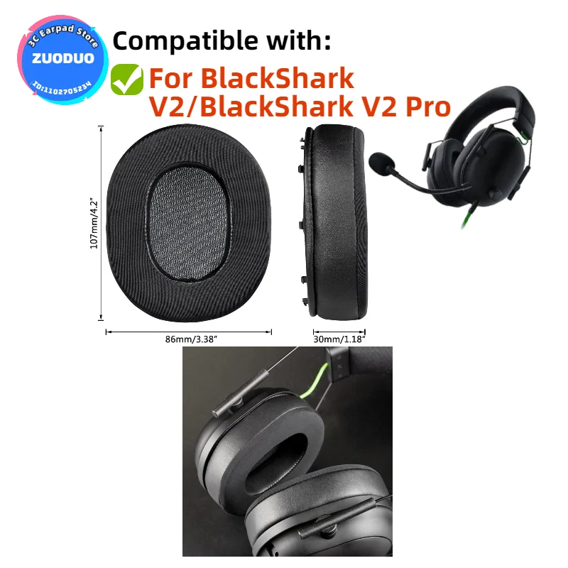 Replacement Earpads for BlackShark V2/BlackShark V2 Pro Headphones Cooling Gel Ear Pads Cushion Sleeve Earmuffs
Replacement Earpads for BlackShark V2/BlackShark V2 Pro Headphones Cooling Gel Ear Pads Cushion Sleeve Earmuffs