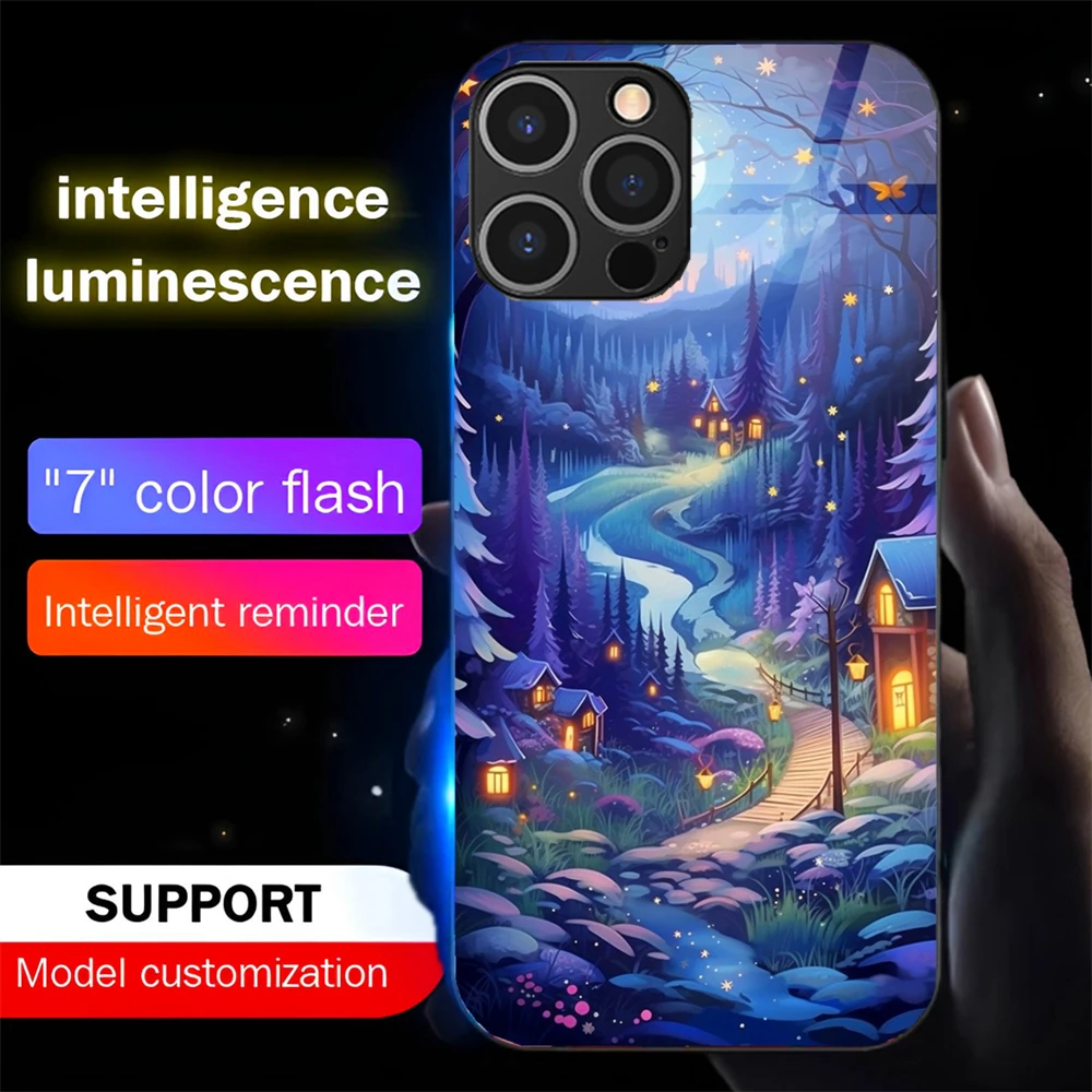 Pretty Dreamy Forest Luminous Phone Case LED Light Glass Shockproof Cover For iPhone 16 E 15 14 13 12 11 Pro Max X XR XS Plus
Pretty Dreamy Forest Luminous Phone Case LED Light Glass Shockproof Cover For iPhone 16 E 15 14 13 12 11 Pro Max X XR XS Plus