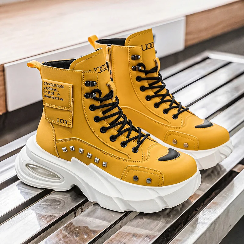 High Quality Men's Chunky Combat Boots Punk Rivet High Top Zipper Work Boots Streetwear Platform Shoes for Men Zapatos De Hombre
High Quality Men's Chunky Combat Boots Punk Rivet High Top Zipper Work Boots Streetwear Platform Shoes for Men Zapatos De Hombre