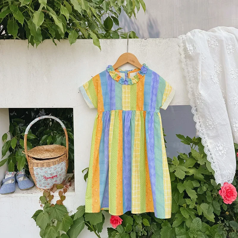 2025 Summer New Korean Short Sleeved Girls' Dress with Lotus Leaf Round Neck and Forest Printed Princess Dress for Children
2025 Summer New Korean Short Sleeved Girls' Dress with Lotus Leaf Round Neck and Forest Printed Princess Dress for Children