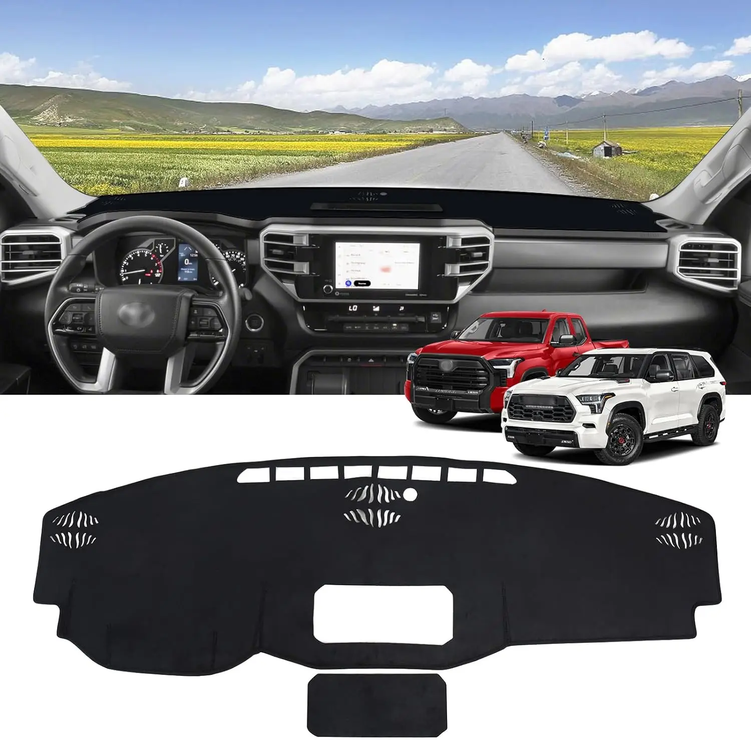 Dash Cover for Toyota Tundra 2022-2025,Toyota Sequoia 2023-2025 Accessories Flannel Dashboard Cover Dash Mat Center Console
Dash Cover for Toyota Tundra 2022-2025,Toyota Sequoia 2023-2025 Accessories Flannel Dashboard Cover Dash Mat Center Console