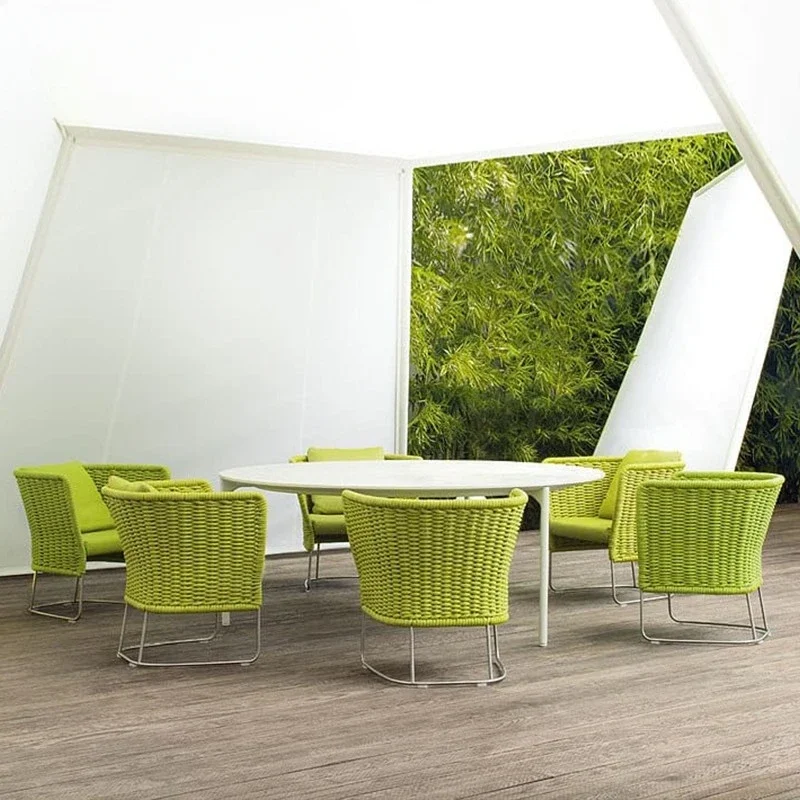 High-end outdoor tables and chairs courtyard villa woven dining chairs teak large table outdoor garden terrace rattan tables
High-end outdoor tables and chairs courtyard villa woven dining chairs teak large table outdoor garden terrace rattan tables