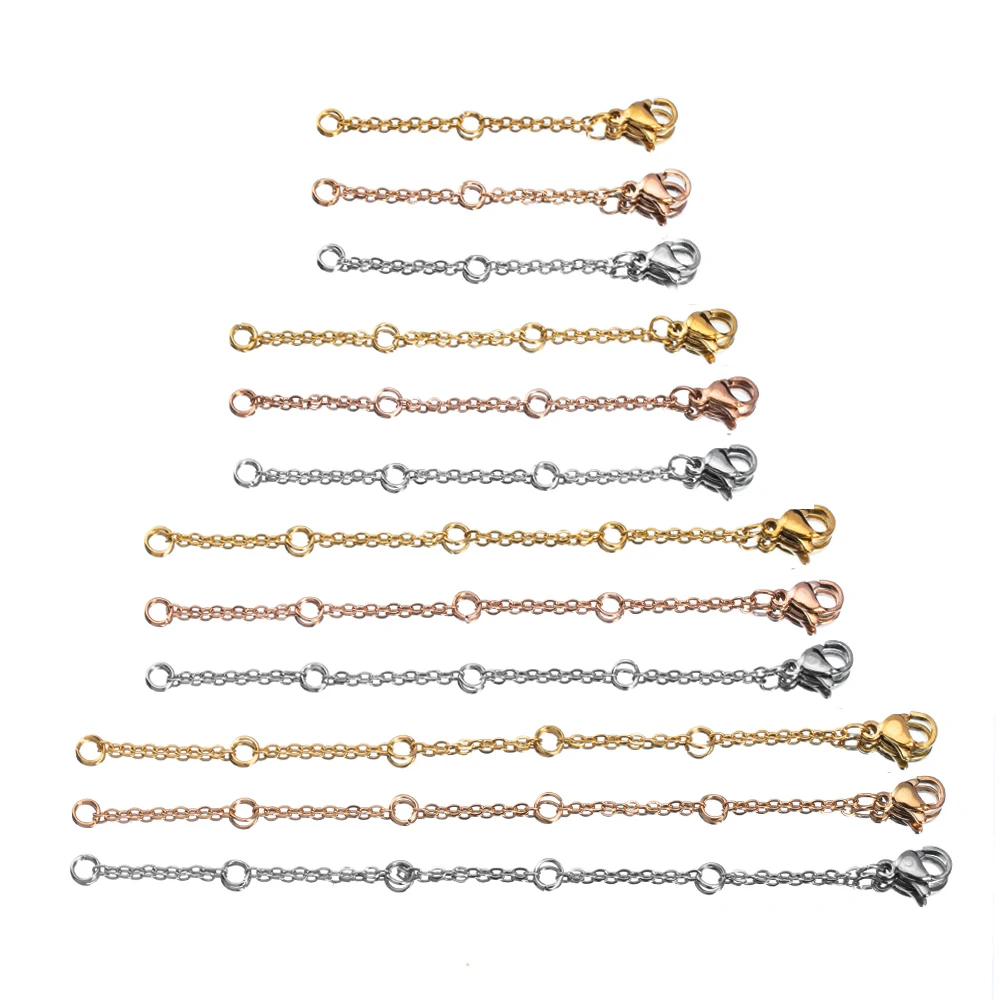 5pcs 10pcs Stainless Steel Extension Extended Tail Chain Lobster Clasp Multi-size Connector DIY Jewelry Making Bracelet Necklace
5pcs 10pcs Stainless Steel Extension Extended Tail Chain Lobster Clasp Multi-size Connector DIY Jewelry Making Bracelet Necklace