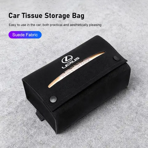 Car Tissue Box Suede Storage Bag Interior Accessories For Lexus F-SPORT ES RX NX LS UX LM LX GX LC RZ IS CT GS RC HS SC TX LBX