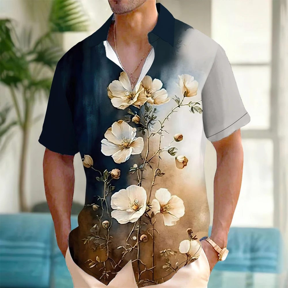 2025 New Summer Men's Shirt Outdoor Casual Short Sleeve T-Shirt Hawaii Vacation Wear Art Floral Print OverSize Men's Clothing
2025 New Summer Men's Shirt Outdoor Casual Short Sleeve T-Shirt Hawaii Vacation Wear Art Floral Print OverSize Men's Clothing