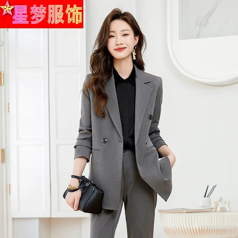Gray Suit Jacket for Women Spring and Autumn Small High-Grade Temperament Business Clothing Interview Work Clothes Suit Suit
Gray Suit Jacket for Women Spring and Autumn Small High-Grade Temperament Business Clothing Interview Work Clothes Suit Suit