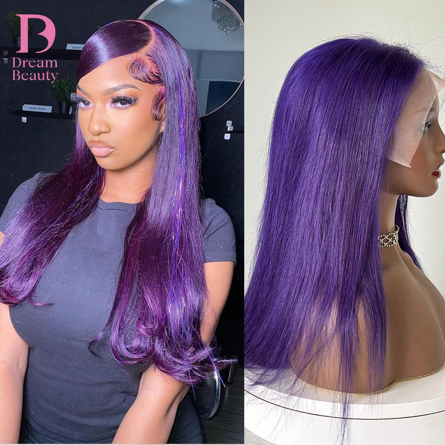 Purple Color 13*6 Lace Front Wig Brazilian Remy Human Hair Gluelss Wigs Long Straight PrePlucked Hairline Baby Hair
Purple Color 13*6 Lace Front Wig Brazilian Remy Human Hair Gluelss Wigs Long Straight PrePlucked Hairline Baby Hair