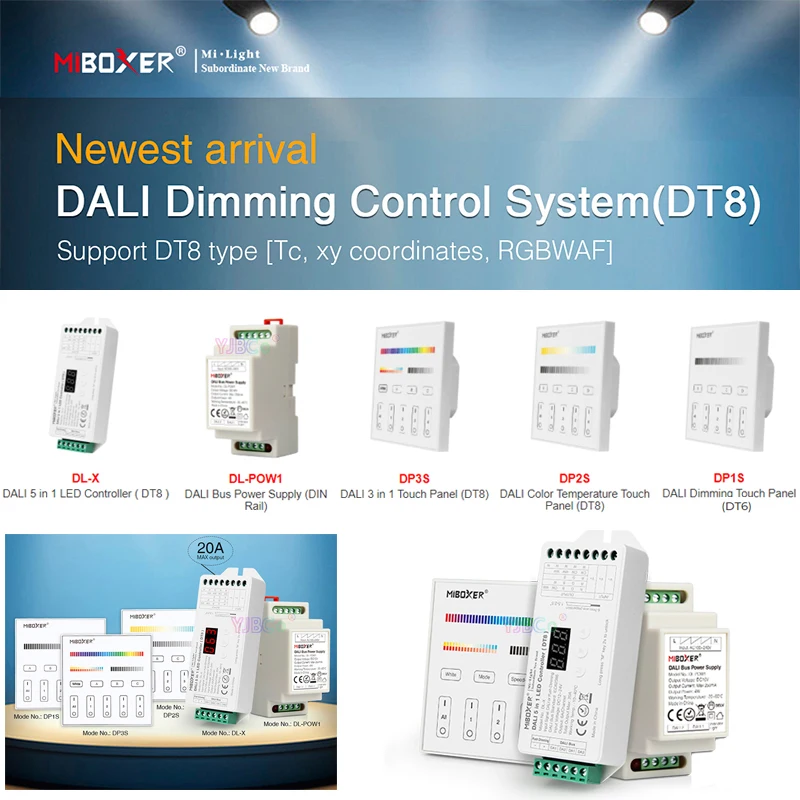 Miboxer DT6 DT8 DALI система управления регулировкой яркости 86 Сенсорная панель DALI 5 в 1 стандартный контроллер DALI блок питания шины DIN рейка
Miboxer DT6 DT8 DALI система управления регулировкой яркости 86 Сенсорная панель DALI 5 в 1 стандартный контроллер DALI блок питания шины DIN рейка